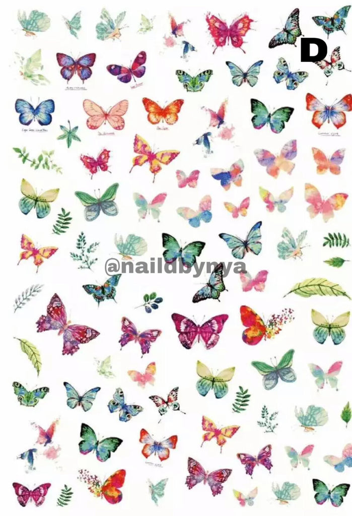 Butterfly Nail Stickers - D