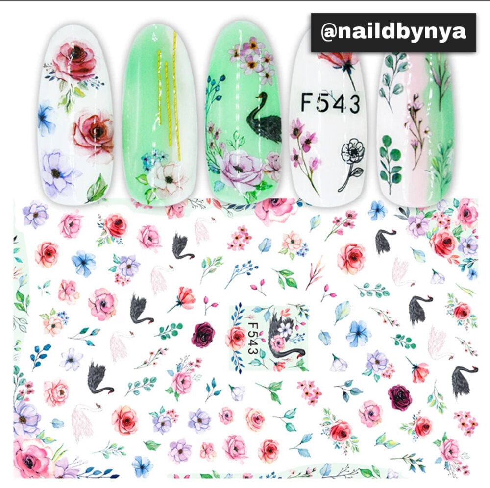 Floral Nail Stickers - 543