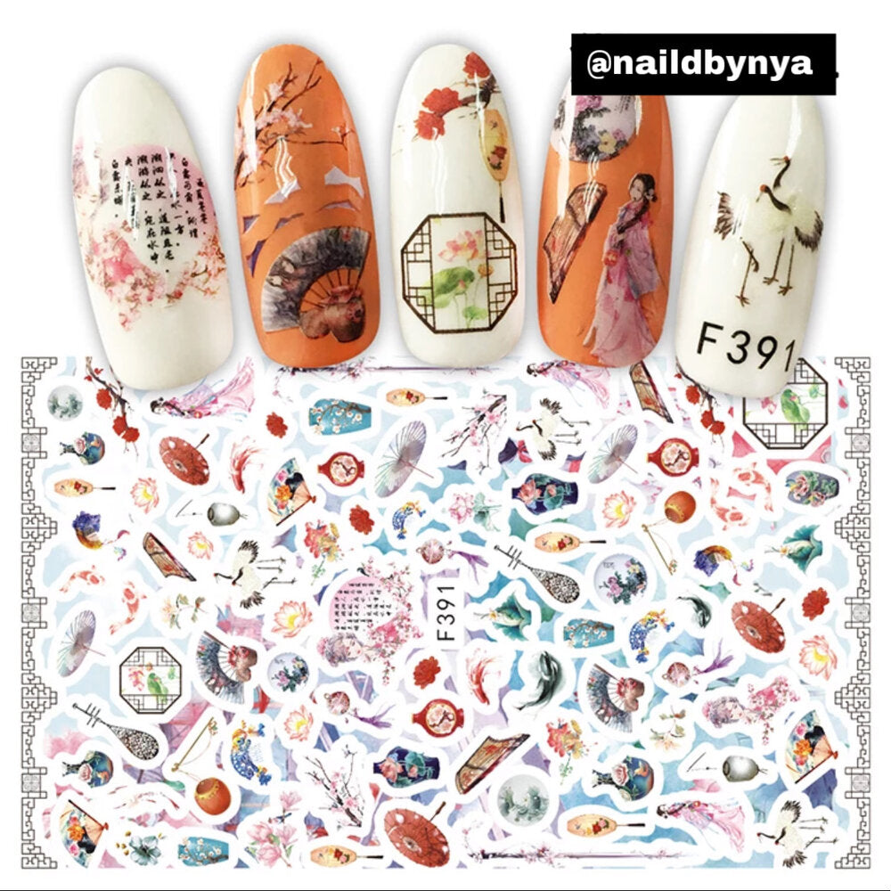 Oriental Inspired Nail Stickers