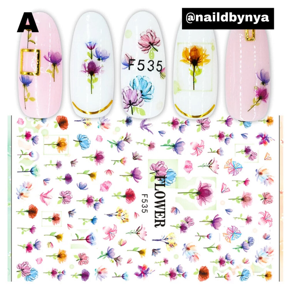 Floral Nail Stickers - A
